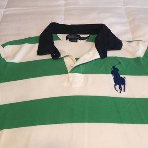 Ralph Lauren Polo Green and White Striped Shirt